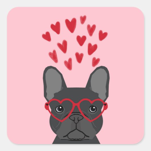 Stickers Amour Bulldog français - chien mignon (Devant)