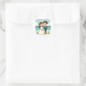 Stickers Amour Mariage Plage (Sac)