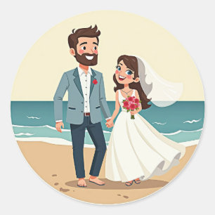 Stickers Amour Mariage Plage