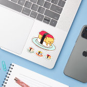 Stickers amusants - SUSHI CATS - MAGURO (Ordinateur portable avec iPhone)