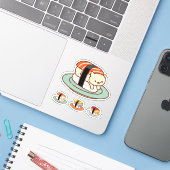 Stickers amusants - SUSHI CATS - SAUMON (Ordinateur portable avec iPhone)