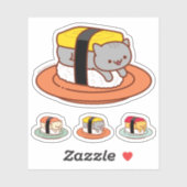 Stickers amusants - SUSHI CATS - TAMAGO (Feuille)