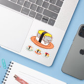 Stickers amusants - SUSHI CATS - TAMAGO (Ordinateur portable avec iPhone)