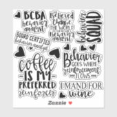 Stickers Analyste du comportement, BCBA, BCBA (Feuille)