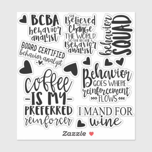 Stickers Analyste du comportement, BCBA, BCBA (Feuille)