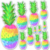 Stickers Ananas Arc-en-ciel, toutes les tailles de (Devant)
