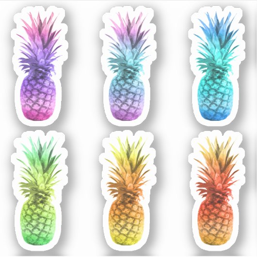 Stickers ananas colorés (Devant)