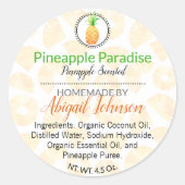 Stickers ananas fait maison et bain et corps (Devant)