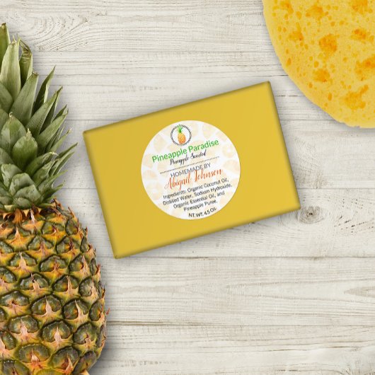 Stickers ananas fait maison et bain et corps