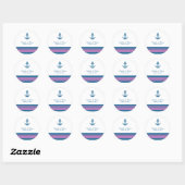 Stickers Ancre bleue rose marine (Feuille)