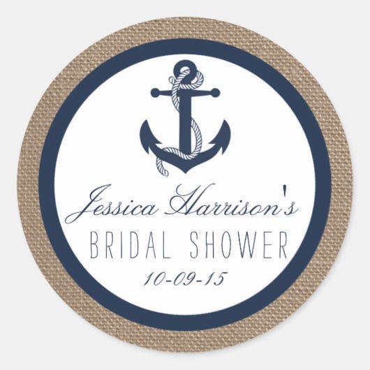 Stickers Ancre marine bleu marine (Devant)