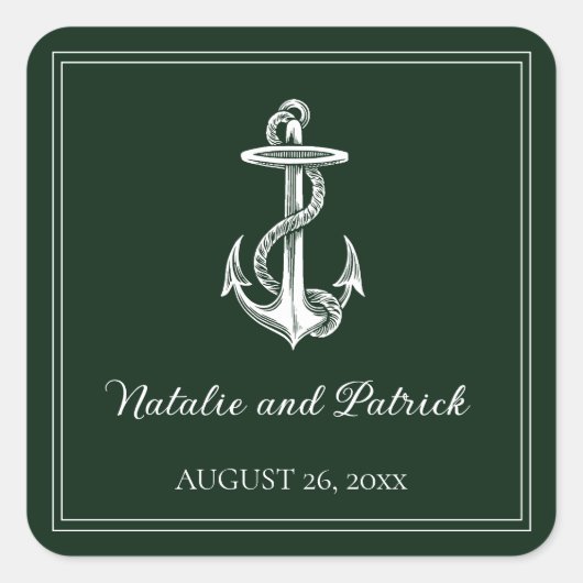 Stickers Ancre marine Emerald Green (Devant)