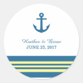 Stickers Ancre Nautique Bleu Jaune (Devant)