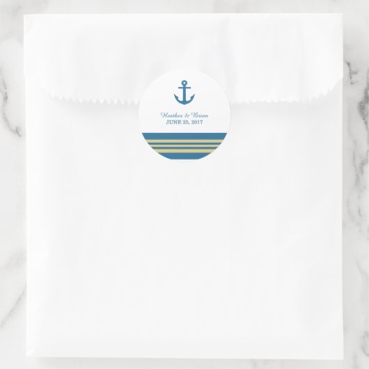 Stickers Ancre Nautique Blue Gold (Sac)