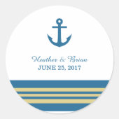 Stickers Ancre Nautique Blue Gold (Devant)