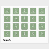 Stickers Ancre nautique Moss Green Mariage (Feuille)