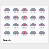 Stickers Ancre rouge bleu et blanc bleu marine (Feuille)