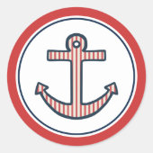 Stickers Ancre rouge rayé (Devant)