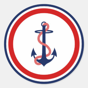 Stickers Ancres nautiques Rouge Blanc Bleu