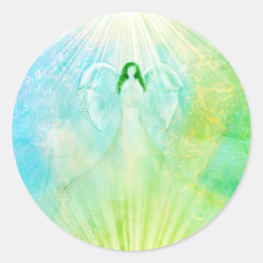Stickers Angel Green Archangel Raphael (Devant)