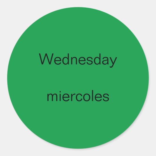 Stickers anglais-espagnol mercredi miercoles (Devant)