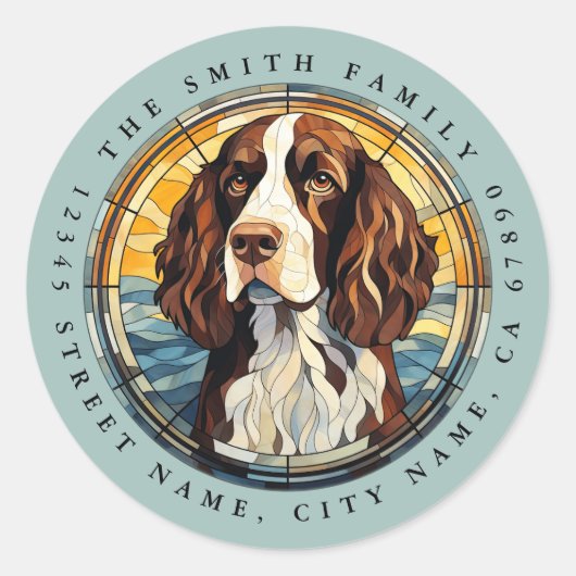 Stickers Anglais Springer Spaniel Round (Devant)