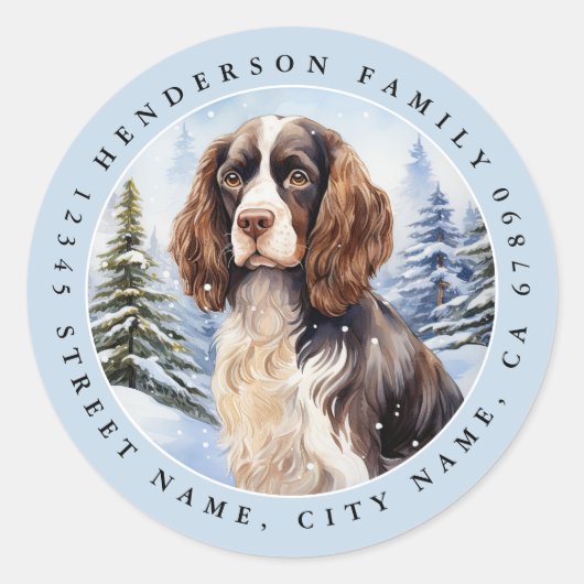 Stickers Anglais Springer Spaniel Round (Devant)