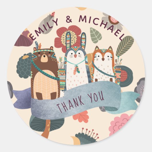 Stickers animaux de bois pour Favors, Enveloppes (Devant)