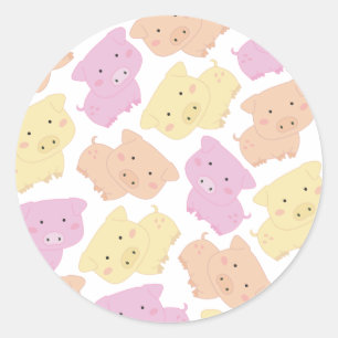 Stickers animaux de ferme de petits cochons mignon