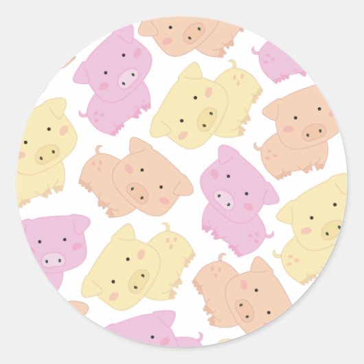 Stickers animaux de ferme de petits cochons mignon (Devant)