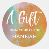 Stickers Anniversaire Arc-en-ciel pour filles (Devant)