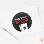 Stickers Anniversaire Carte Poker Casino (Enveloppe)