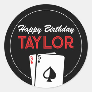 Stickers Anniversaire Carte Poker Casino