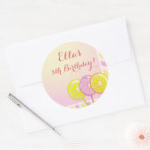 Stickers Anniversaire Citronnade Rose (Enveloppe)