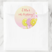 Stickers Anniversaire Citronnade Rose (Sac)