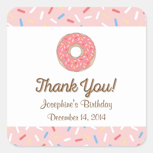 Stickers Anniversaire de Donut rose (Devant)