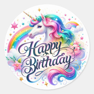 stickers Anniversaire de la licorne