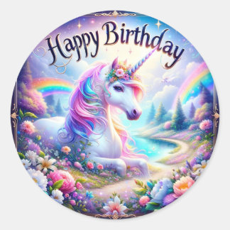 Stickers Anniversaire de la licorne magique"