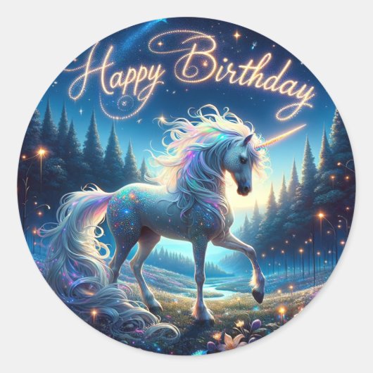 Stickers Anniversaire de la licorne mousseuse (Devant)