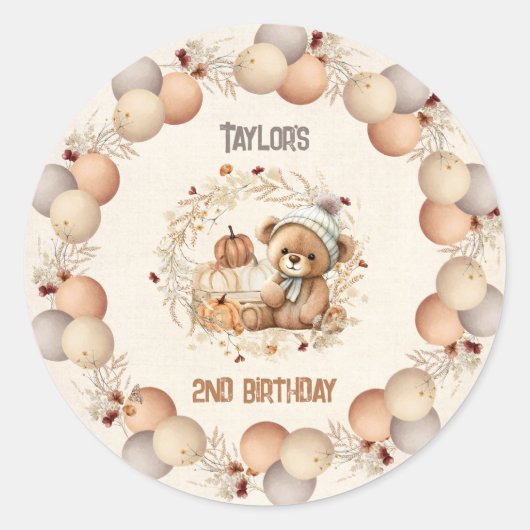 Stickers Anniversaire de l'automne de l'ours migno (Devant)