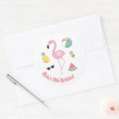 Stickers Anniversaire du Flamant rose d'ananas Lua (Enveloppe)