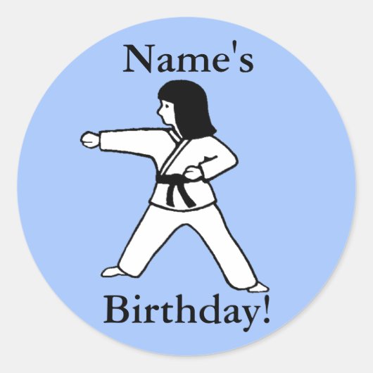 Stickers Anniversaire Fille des Arts Martiaux (Devant)