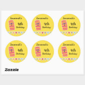 Stickers Anniversaire Monster Kawaii Classic Round (Feuille)