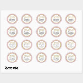 Stickers Anniversaire Pink Gold Merci Favoriser Ta (Feuille)