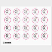 Stickers Anniversaire Pois rose (Feuille)