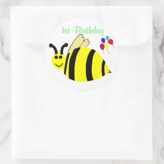 Stickers Anniversaire Rond Bumble Bee & Ballots (Sac)