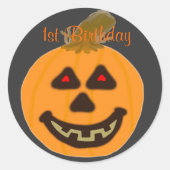 Stickers Anniversaire rond souriant Halloween Citr (Devant)