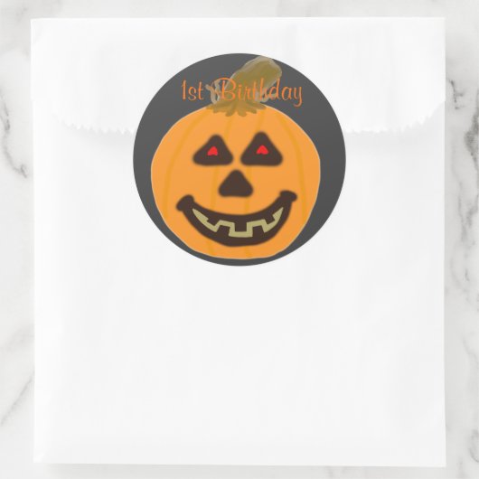 Stickers Anniversaire rond souriant Halloween Citr (Sac)
