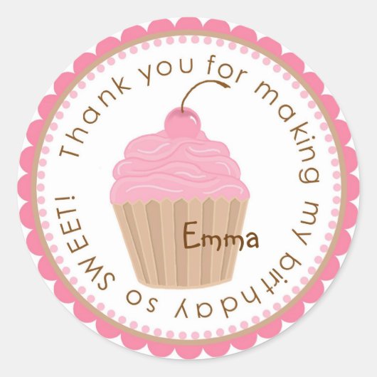 Stickers Anniversaire Sweet Cherry Cupcake (Devant)