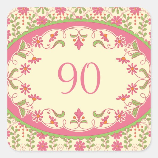 Stickers Anniversaire Vintage Victorian Daisy (Devant)